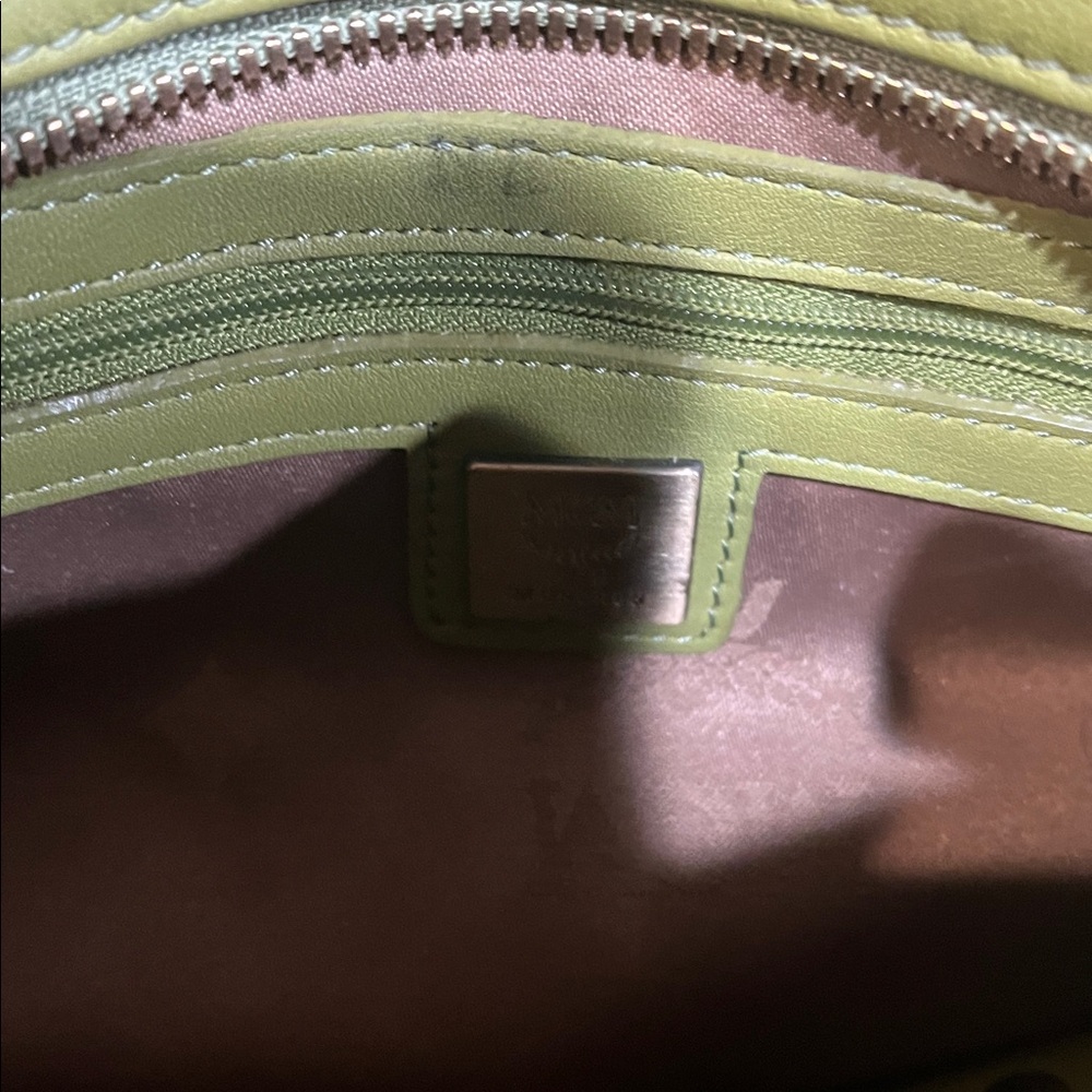MCM EUC Leather Lime Green Quilted Satchel - Picture 11 of 11
